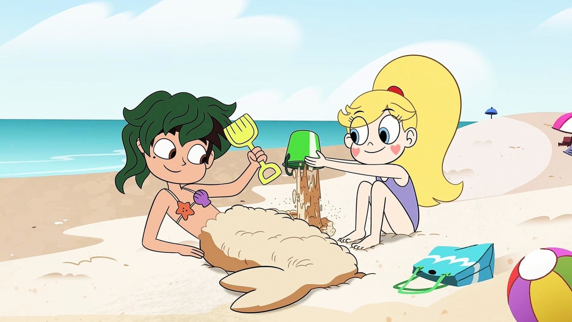 Комикс 18 пляж. Звёздочка Баттерфляй и Марко на пляже. Стар Баттерфляй на пляже. Beach Day принцесса Баттерфляй.