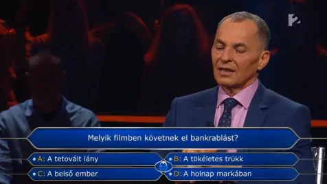 Még Palik László sem tudta a választ a Legyen Ön is milliomos! mozis kérdésére