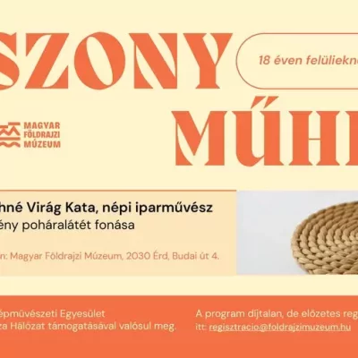 Asszonyműhely-Gyékény poháralátét fonás