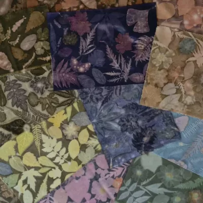 Ecoprint Workshop – textilnyomtatás színes háttérrel